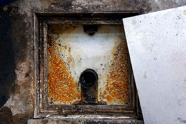 signs that it's time for grease trap cleaning include slow drainage, foul odors, and a buildup of grease in the trap